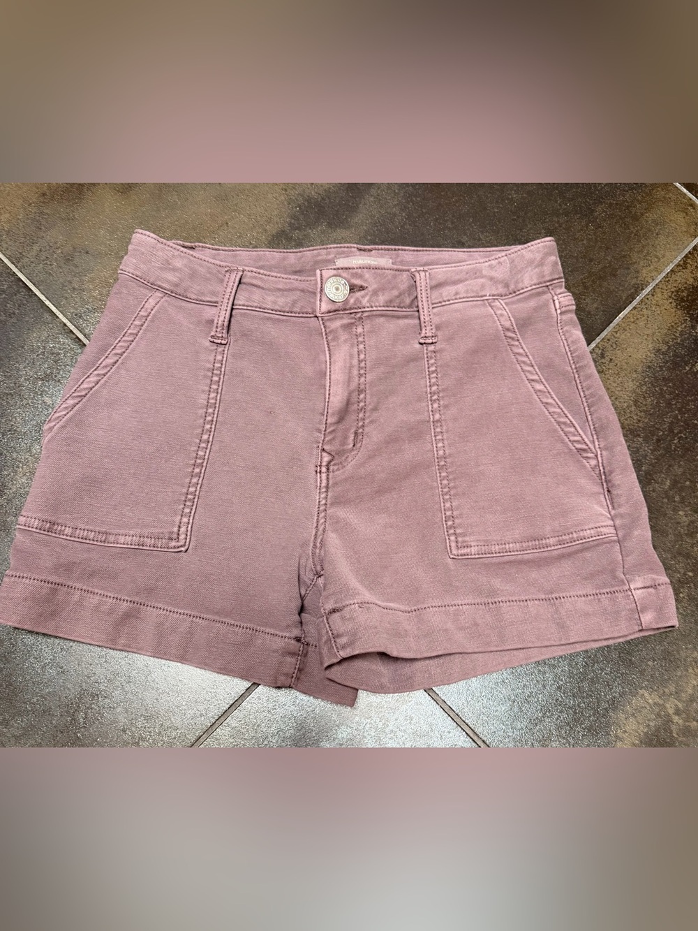 Maurices Dusty Mauve High-Rise Utility Jean Shorts
